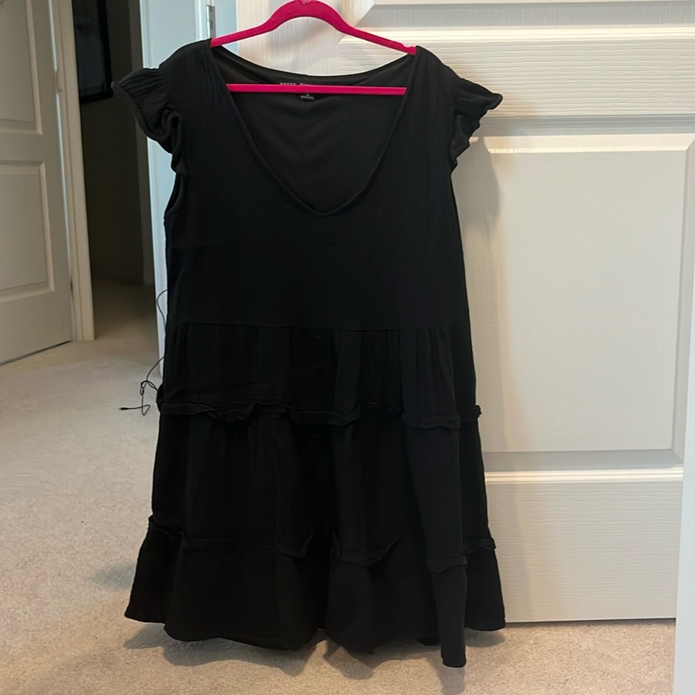 Babydoll black mini dress